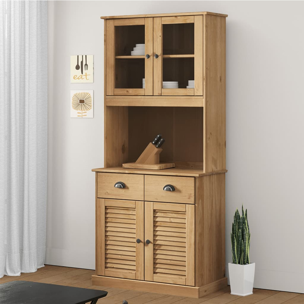 VIDAXL Vigo Highboard - Solid Wood Pine - 175 x 78 x 40cm - Brown