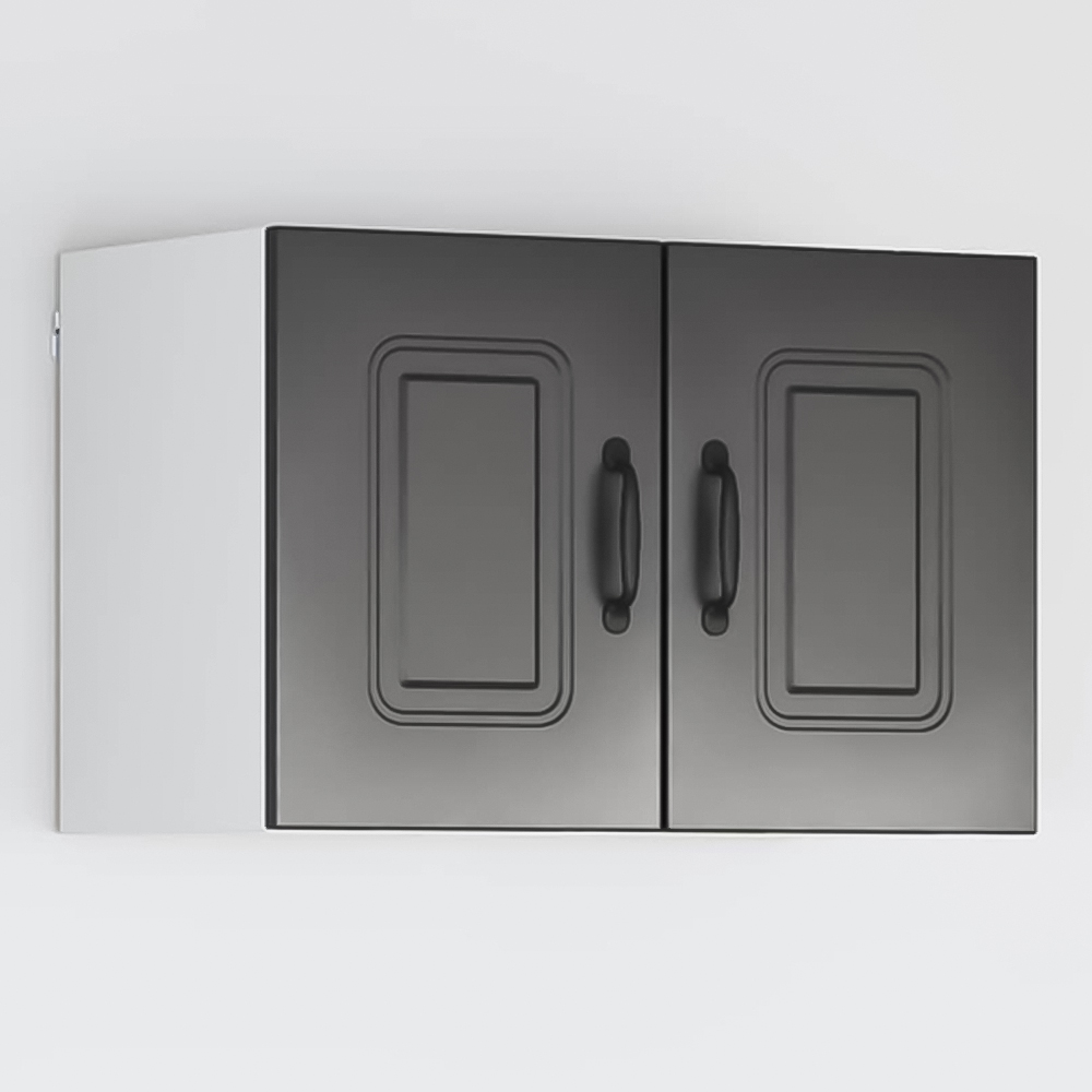 vidaXL Kalmar Single Door Black Wall Mounted Kitchen Cabinet Set of 2