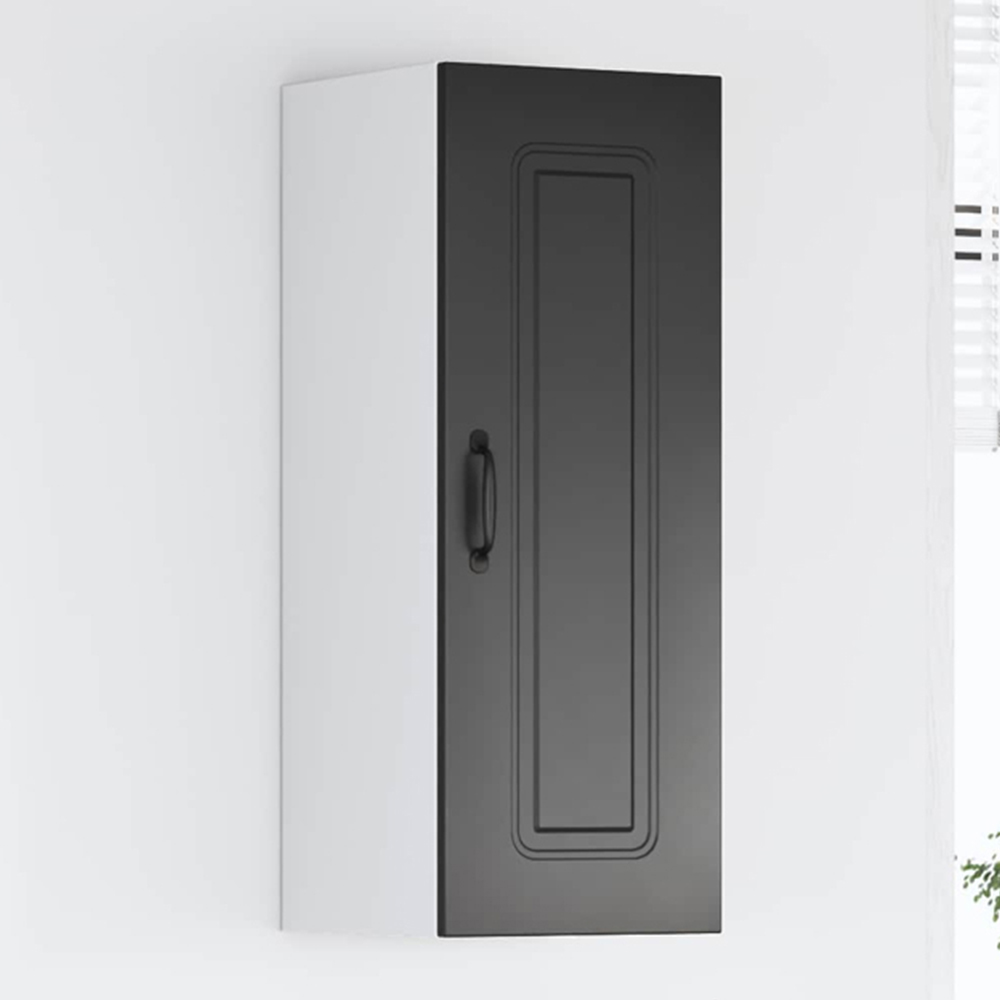 vidaXL Kalmar Single Door Black Wall Kitchen Cabinet
