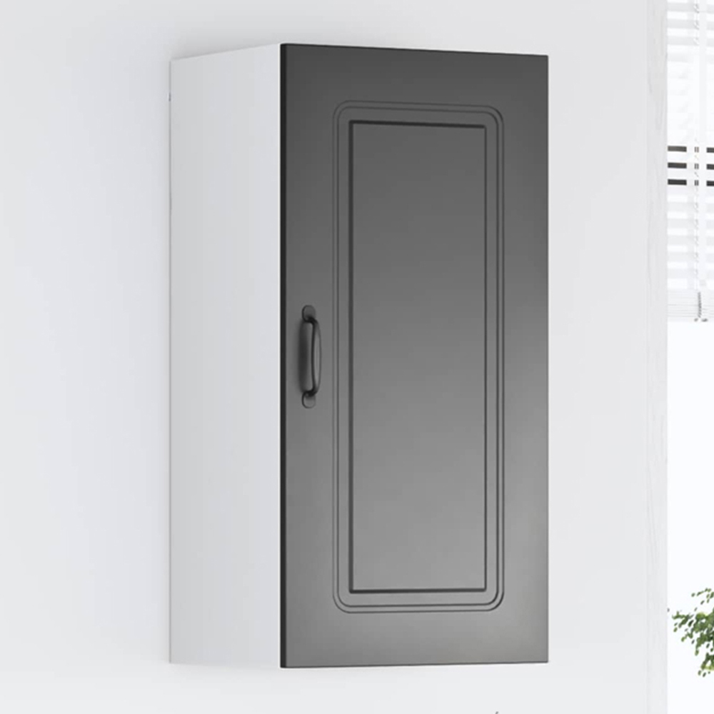 vidaXL Kalmar Single Door Black Wall Kitchen Cabinet