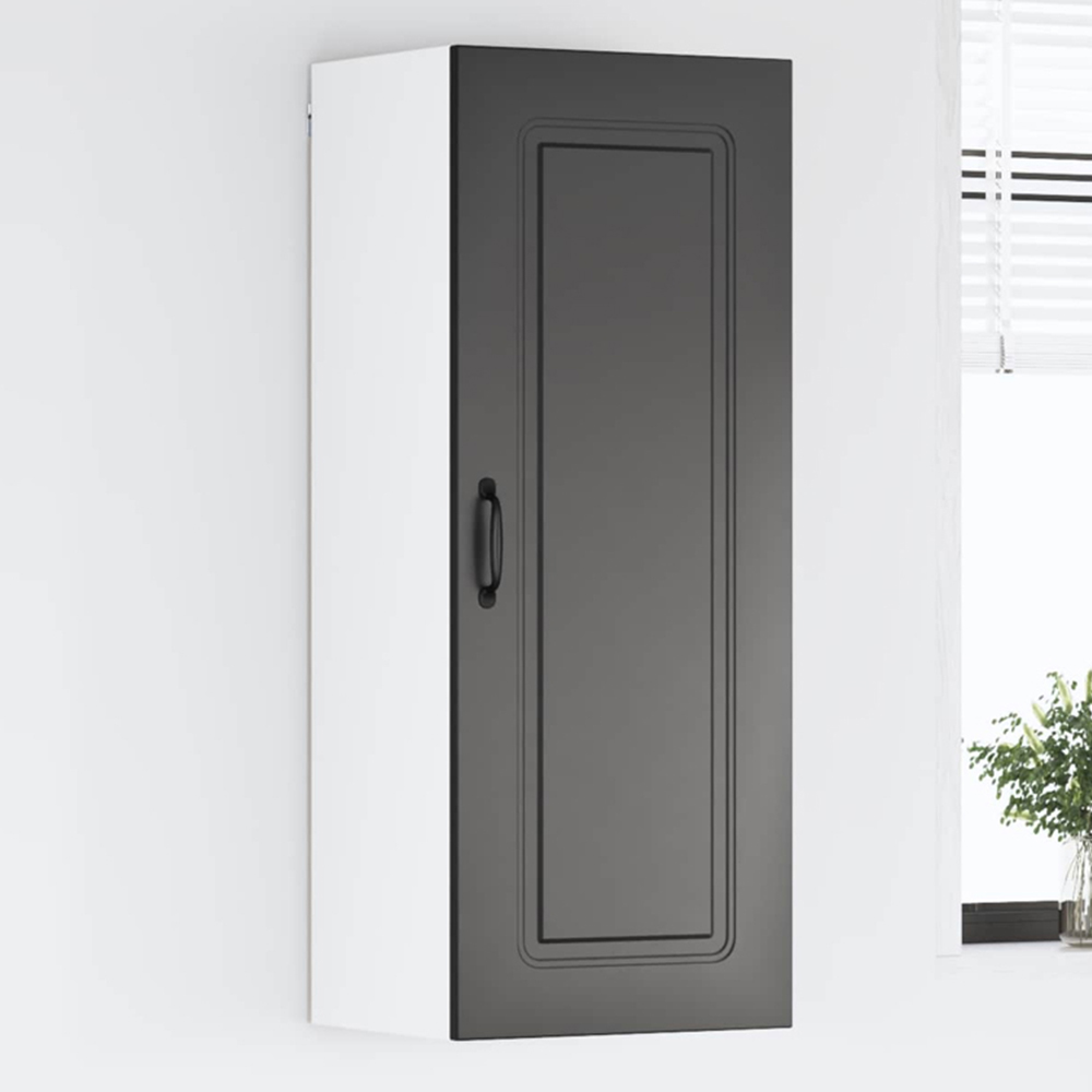 vidaXL Single Door Black Kitchen Wall Cabinet