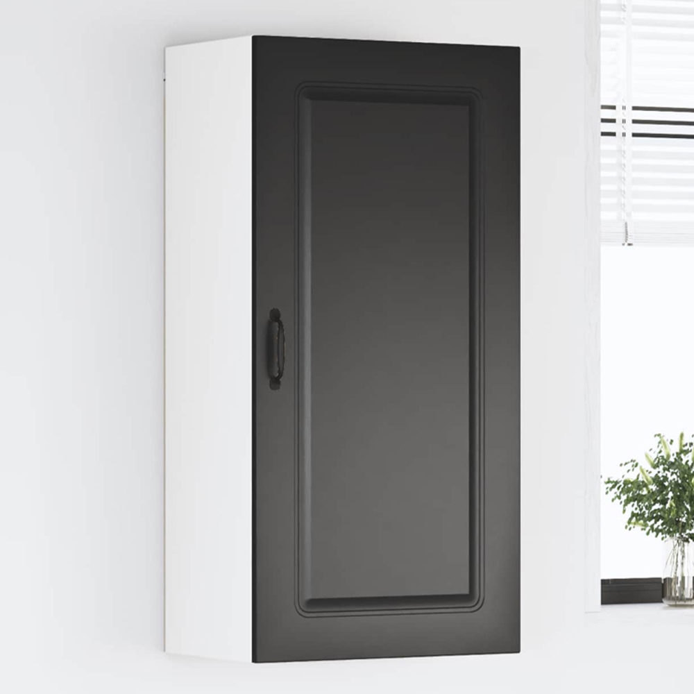 vidaXL Single Door Black Kitchen Wall Cabinet