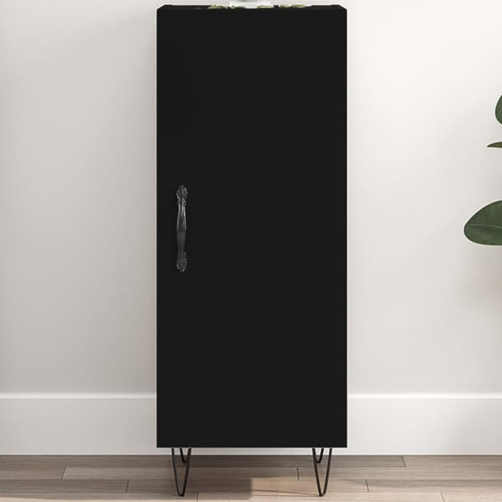 vidaXL Single Door Black Wooden Sideboard