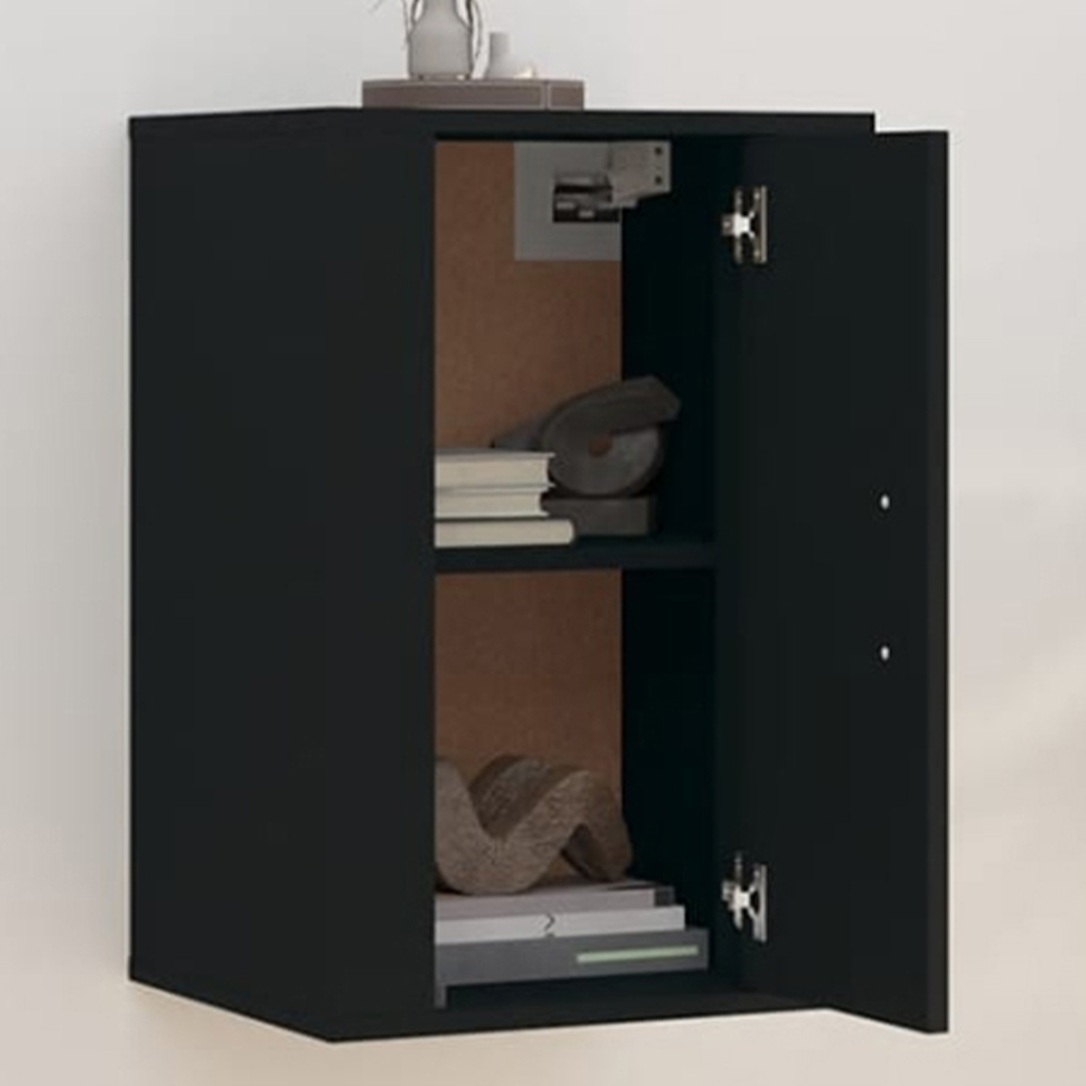 vidaXL Single Door Black Wall Mounted TV Cabinet