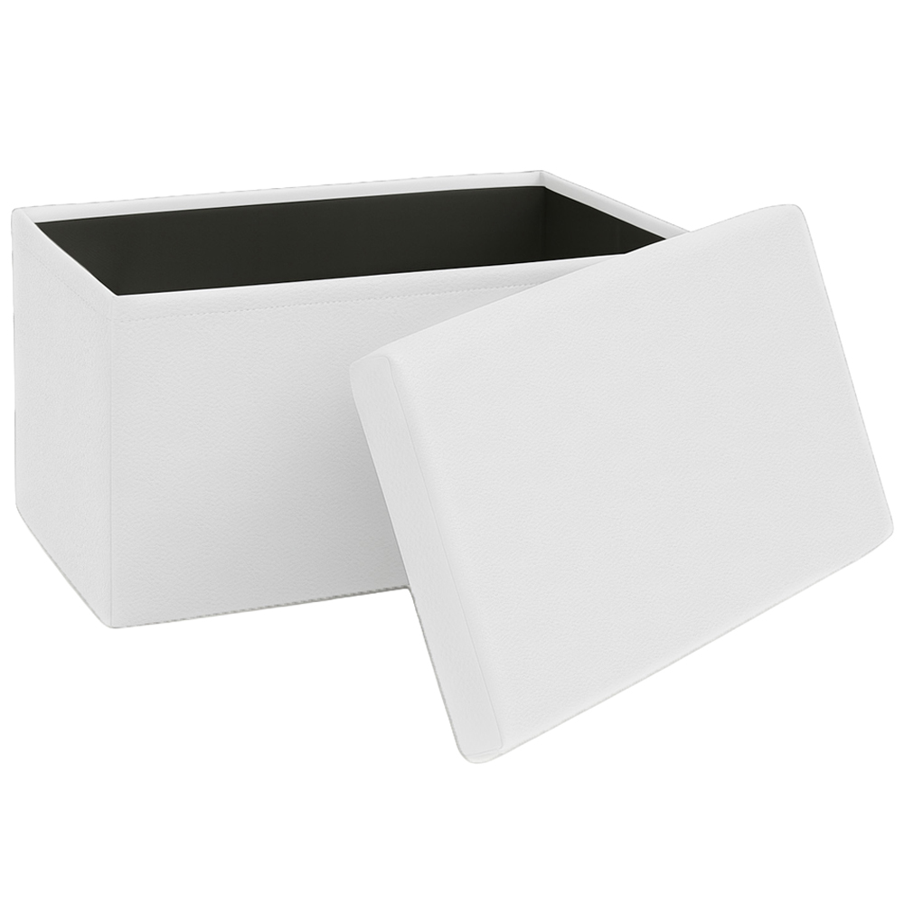 Homerepublic White Faux Leather Foldable Storage Box 110 x 38cm