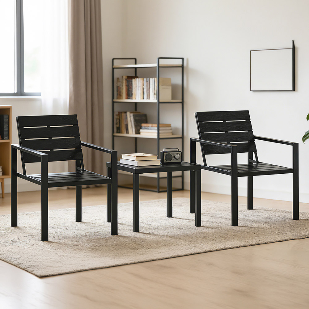 Outsunny 2 Seater Black Garden Bistro Set