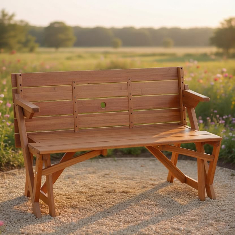 Thompson & Morgan Acacia 2-in-1 2 Seater Bench and Picnic Table