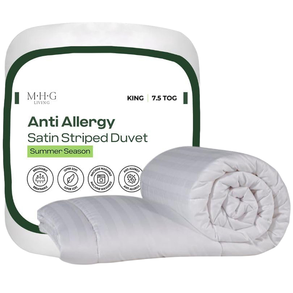 MHG Living King Size White Spring Summer Hollowfibre Duvet 7.5 Tog