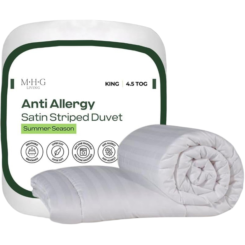 MHG Living King Size White Spring Summer Hollowfibre Duvet 4.5 Tog