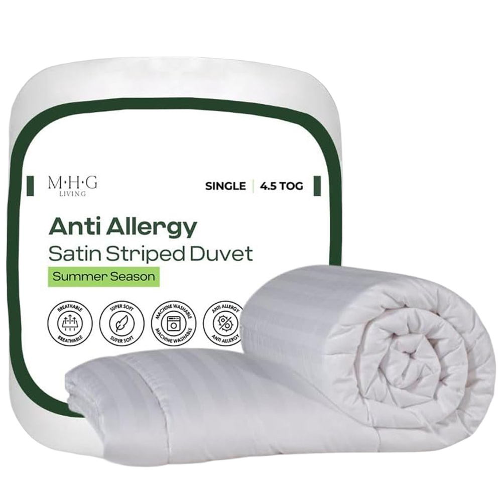MHG Living Single White Spring Summer Hollowfibre Duvet 4.5 Tog