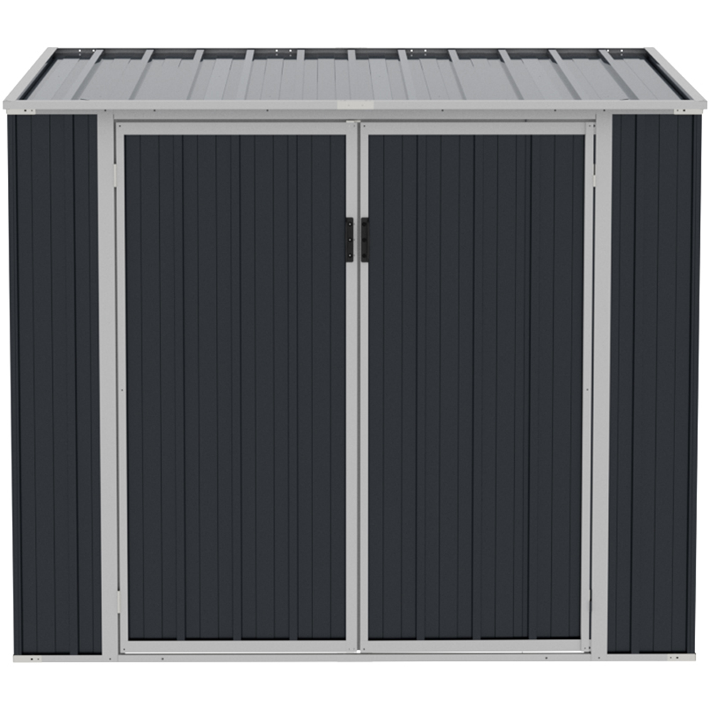 Living and Home 5 x 3ft Anthracite and White Double Wheelie Outdoor Storage Shed