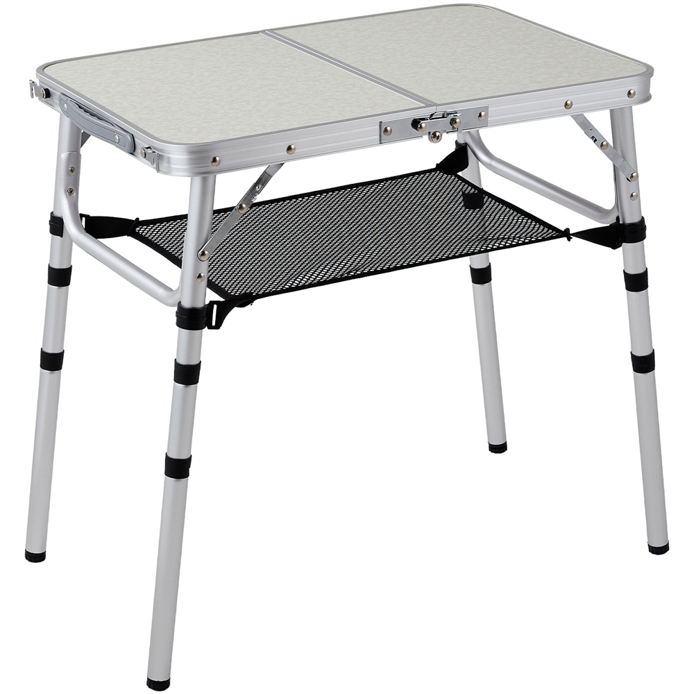 Living and Home 2ft White Tri-Fold Aluminium Alloy Camping Table