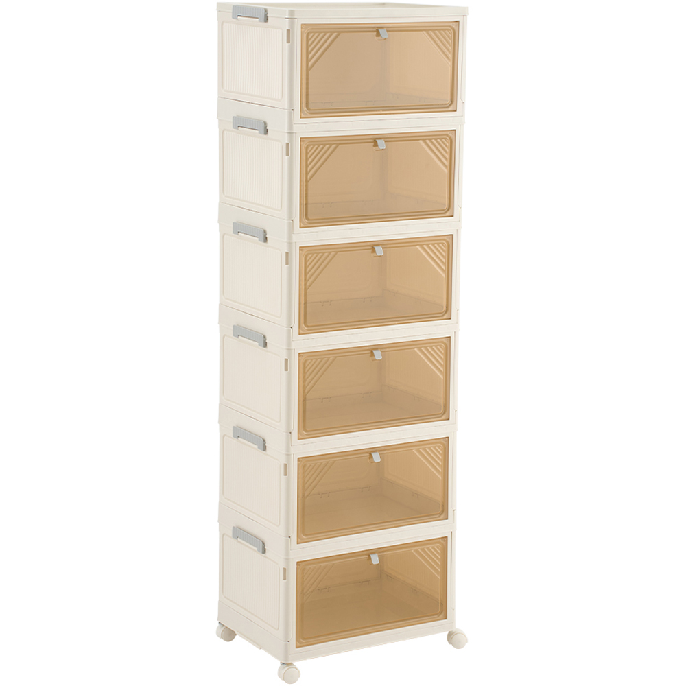 Living and Home 6 Tier Plastic Hallway Shoe Cabinet