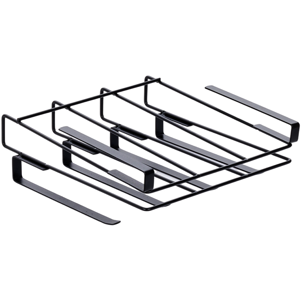 Living and Home Black Under Cabinet Storage Rack with Hanger Bars