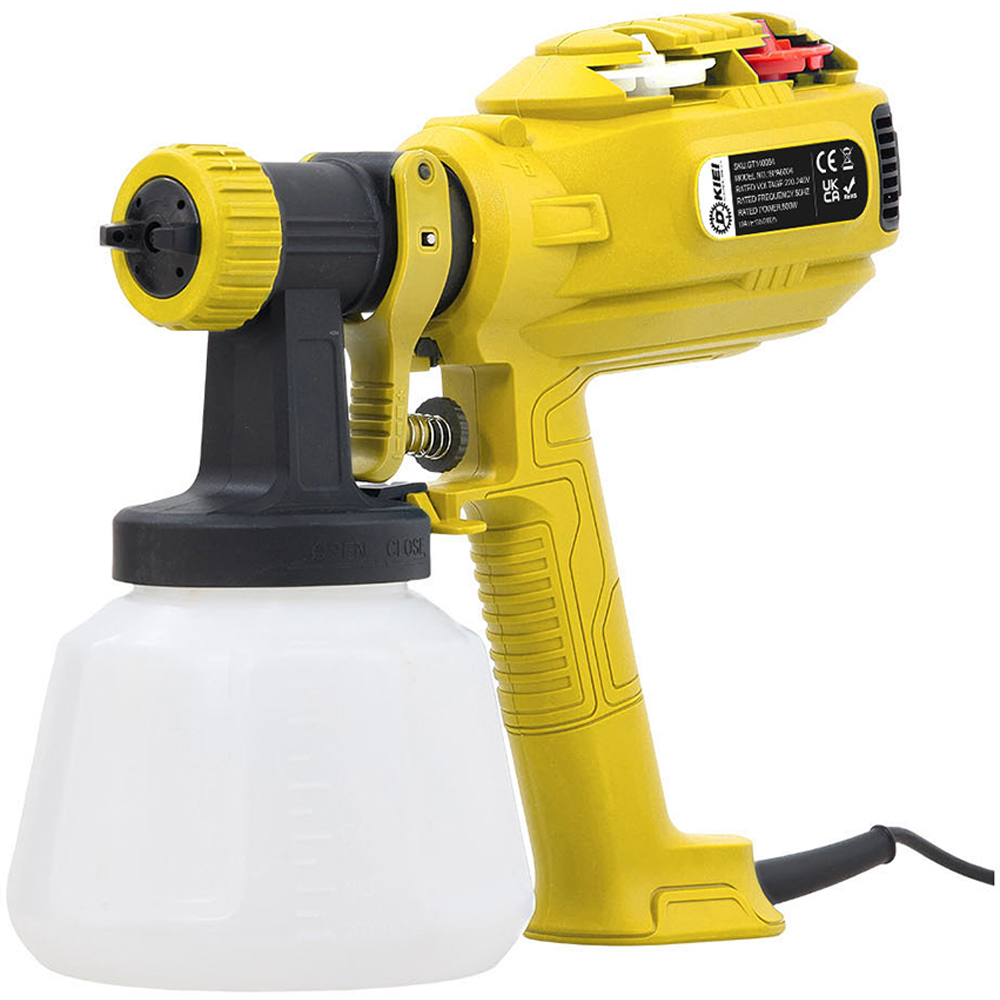 Living and Home 800W Yellow Electric Paint Sprayer Gun with 4 Nozzles