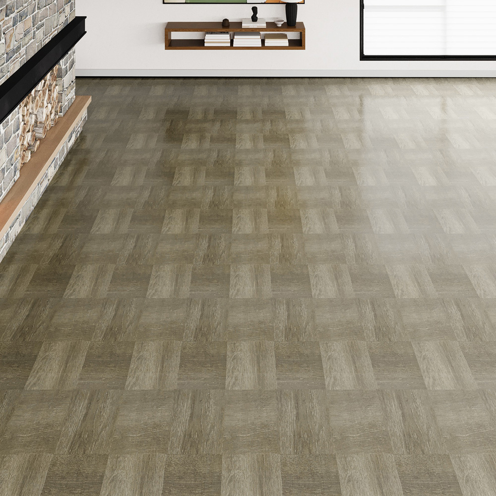 Living and Home Parquet Wood Self-Adhesive PVC Flooring Tile 10 Pack