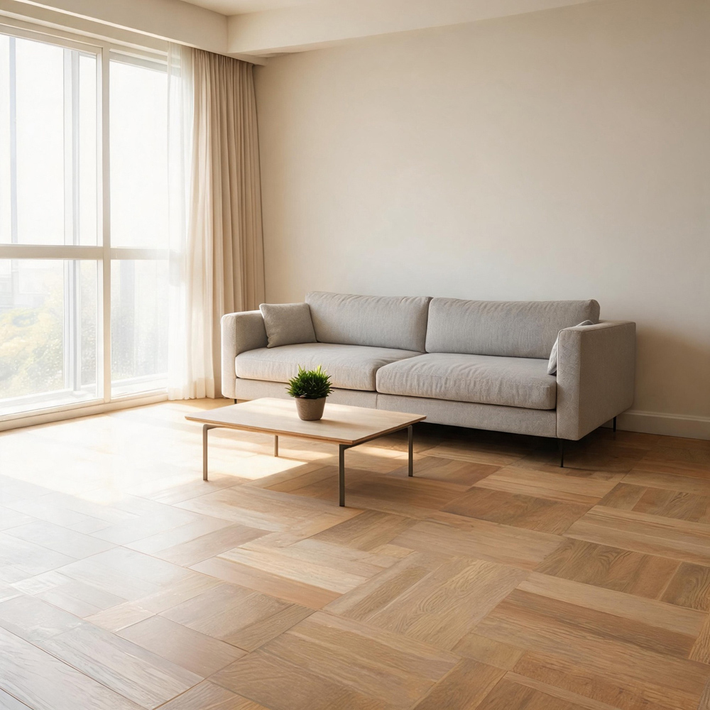 Living and Home Parquet Light Brown Self-Adhesive PVC Flooring Tile 10 Pack