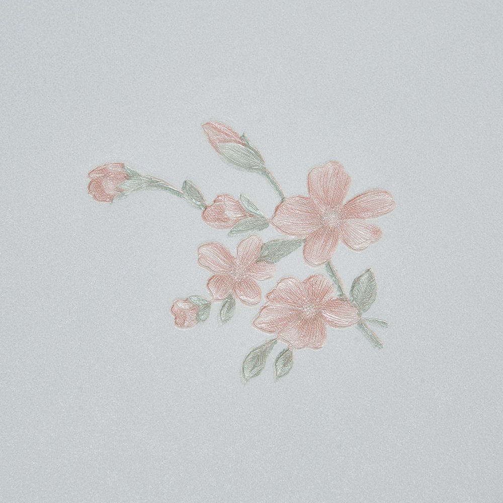 Living and Home Floral Pattern 3D Embossed Light Blue Non-Pasted Non-Woven Wallpaper