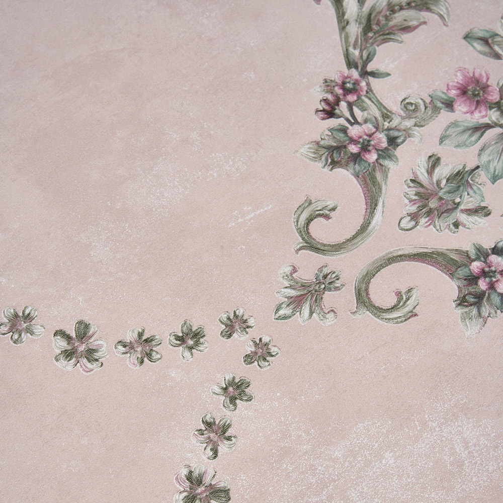 Living and Home Floral Pattern Rectangle 3D Embossed Dusty Rose Non-Pasted Wallpaper