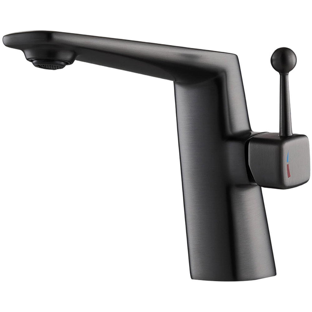 Living and Home Gunmetal Grey Metal Basin Mixer Tap