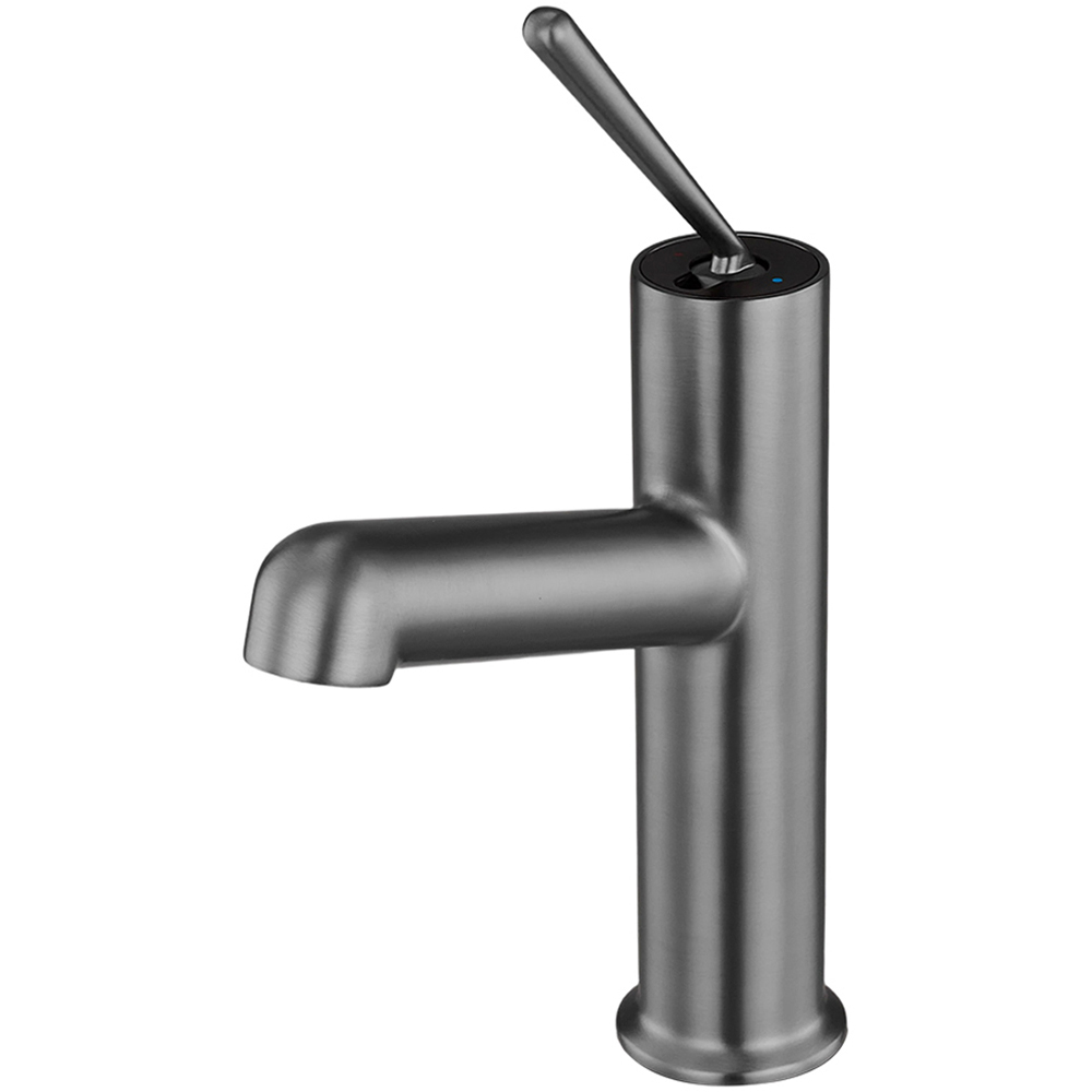 Living and Home Gunmetal Grey Metal Basin Mixer Tap