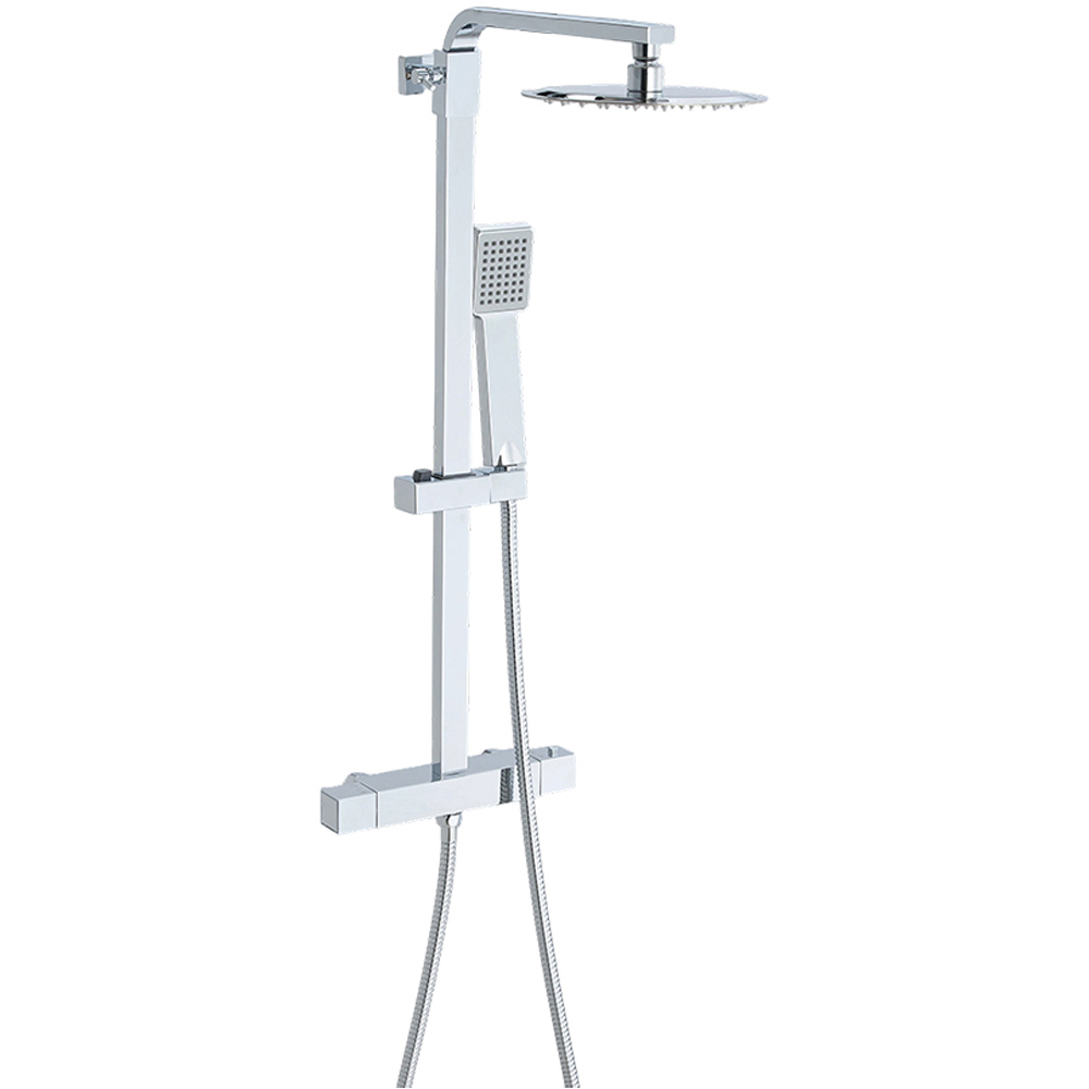 Living and Home Chrome-Plated Thermostatic Shower Mixer Set with Hose