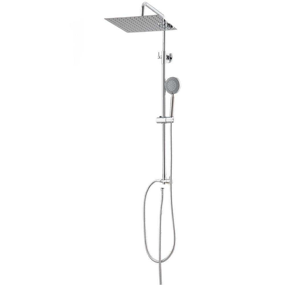 Living and Home Chrome-Plated Shower Riser Rail Kit with 5 Spray Modes