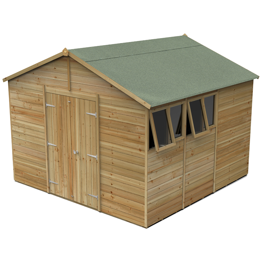 Forest Garden Timberdale 10 x 10ft 2 Opening Apex Shed