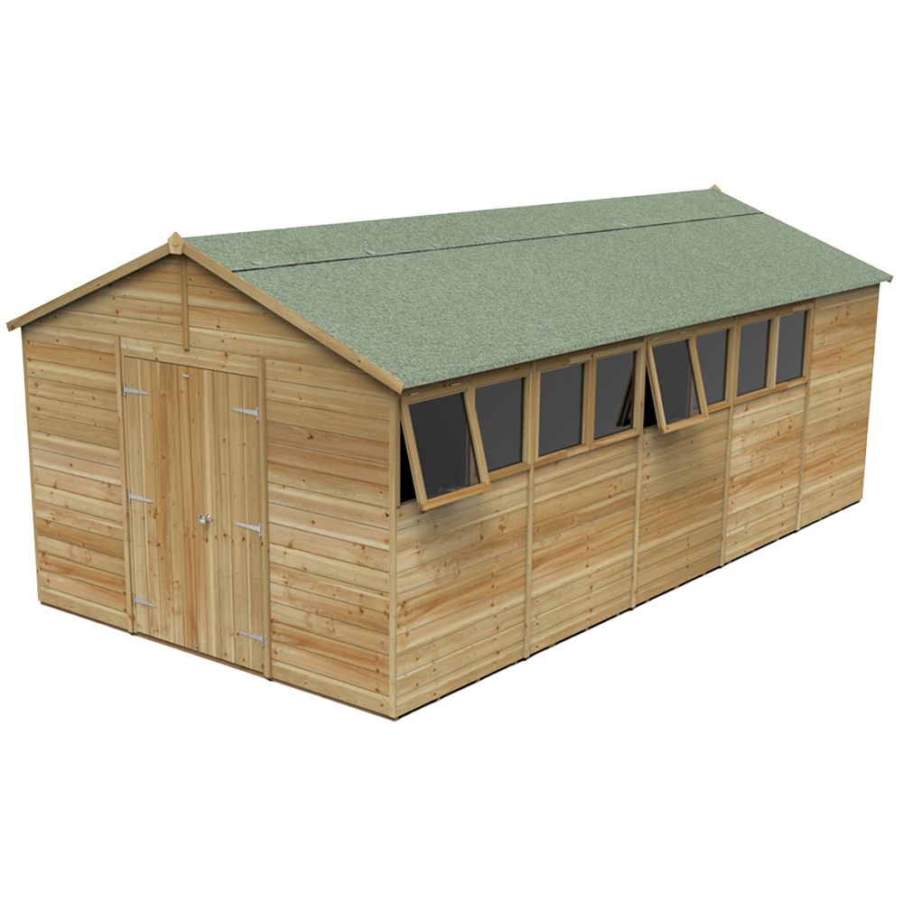 Forest Garden Timberdale 10 x 20ft 2 Opening Apex Shed