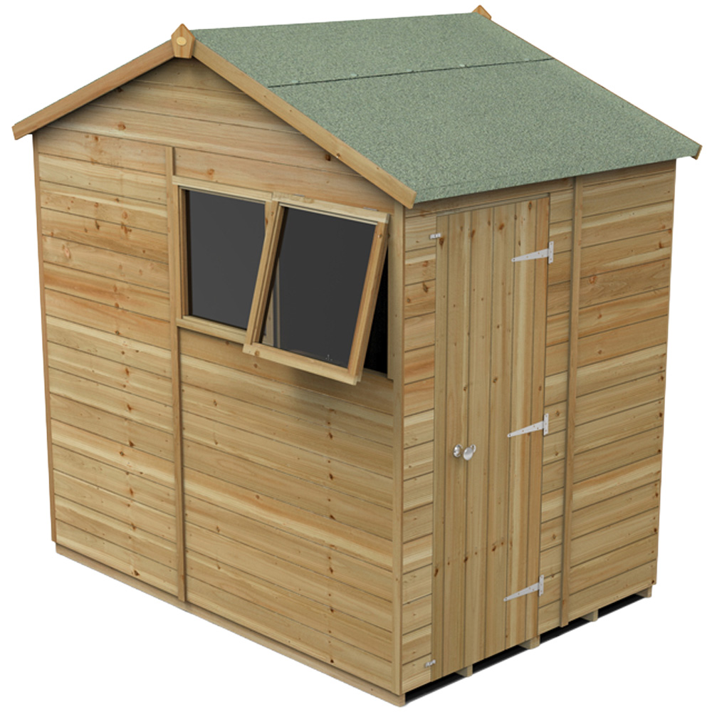 Forest Garden Timberdale 5 x 7ft Single Opening Reverse Apex Garden Shed
