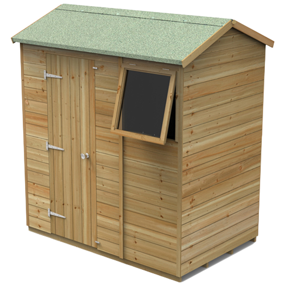Forest Garden Timberdale 6 x 4ft Single Opening Reverse Apex Garden Shed