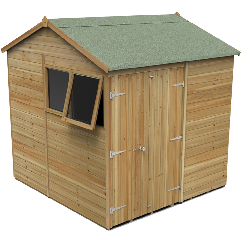 Forest Garden Timberdale 7 x 7ft Single Opening Reverse Apex Garden Shed