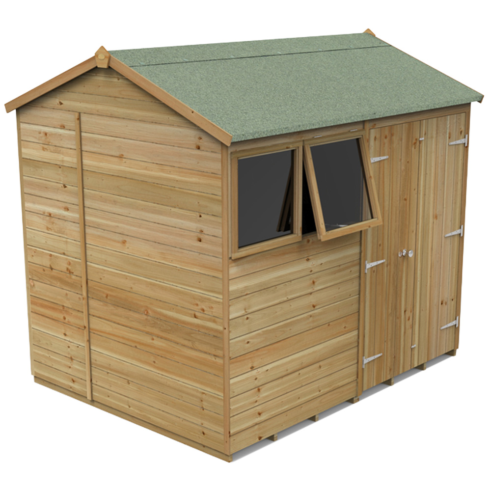 Forest Garden Timberdale 8 x 6ft Single Opening Reverse Apex Garden Shed
