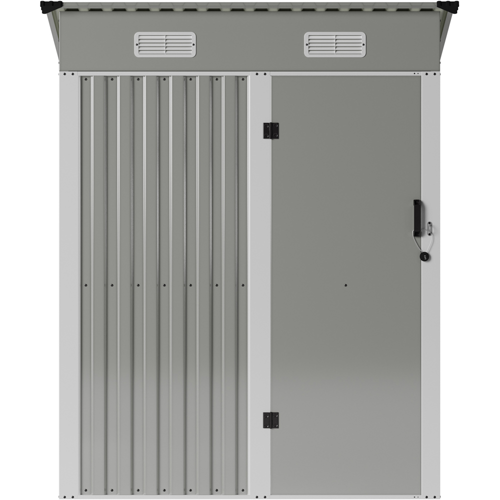 Living and Home 5 x 3ft Grey Pent Quick Assembly Metal Garden Storage Shed