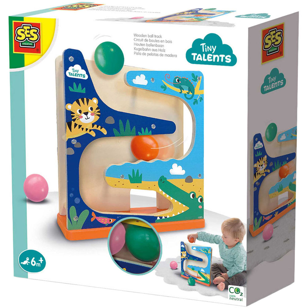 SES Creative - Wooden Crocodile Ball Track - Early Learning Toy