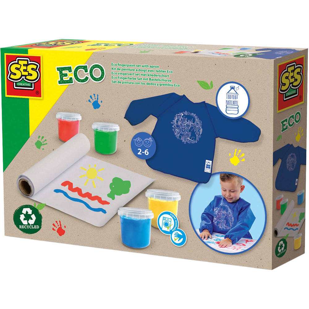 SES Creative - Eco Fingerpaint Set with Apron - Art & Craft Set