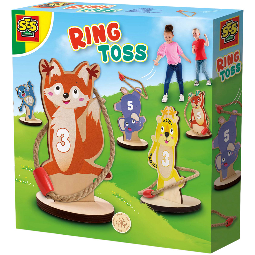 SES Creative - Ring Toss Set - Wooden Garden Game