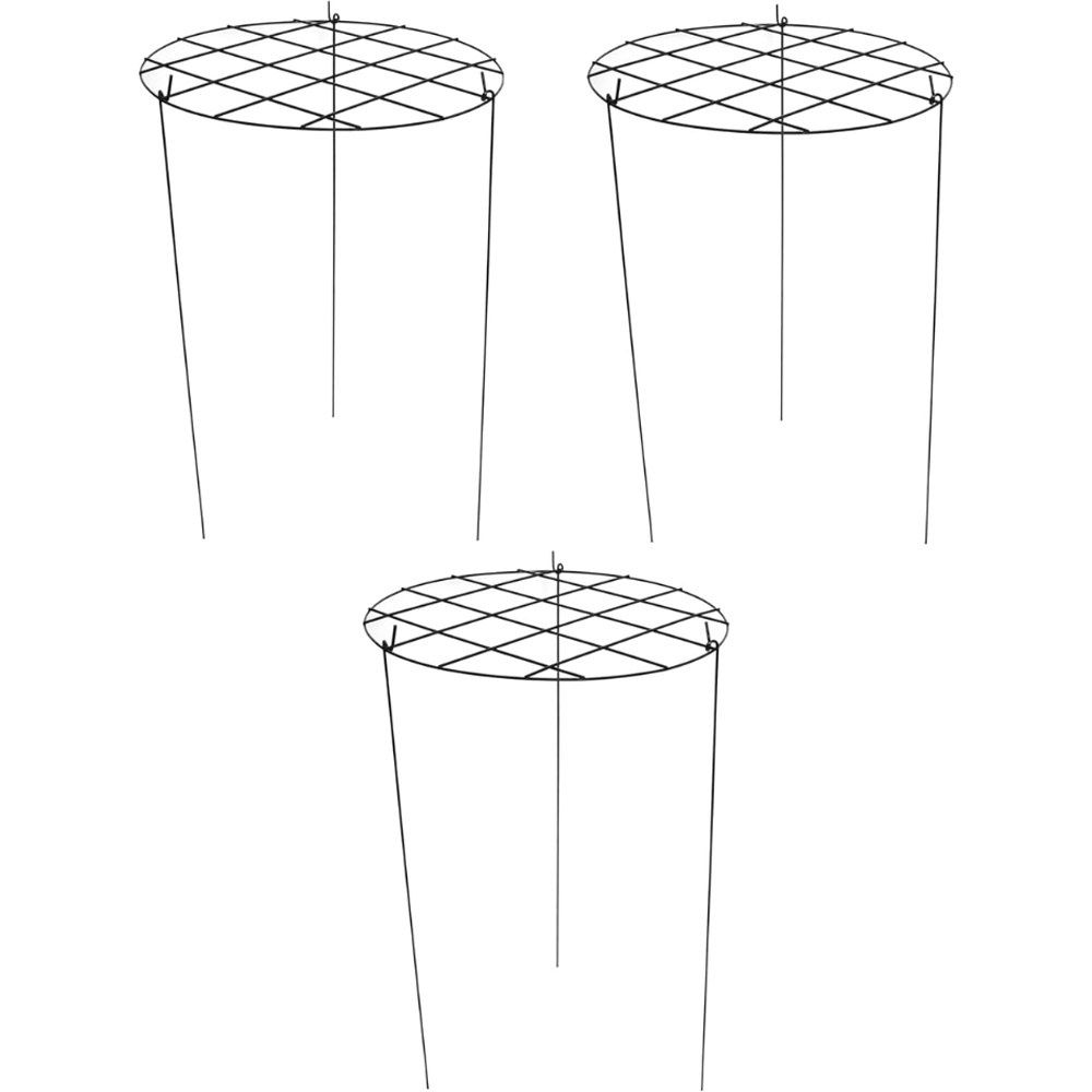 Garden Gear Large Round Grow Through Grid Support 76 x 50 x 50cm 3 Pack