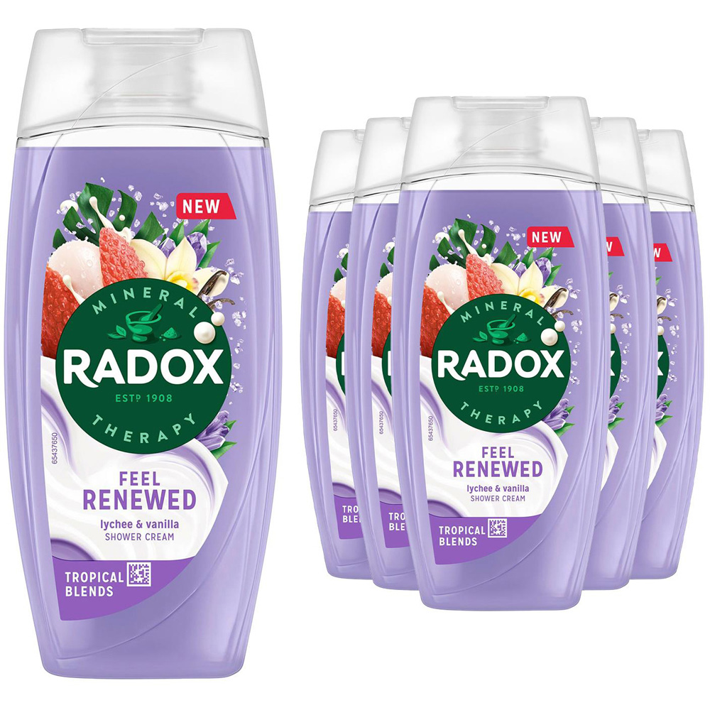 Radox Mineral Therapy Feel Renewed Lychee and Vanilla Moisturising Shower Cream 225ml 6 Pack