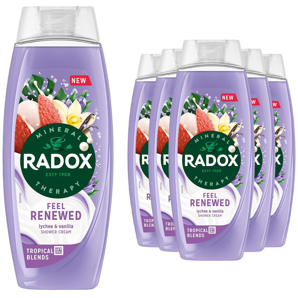 Radox Mineral Therapy Feel Renewed Lychee and Vanilla Moisturising Shower Cream 450ml 6 Pack