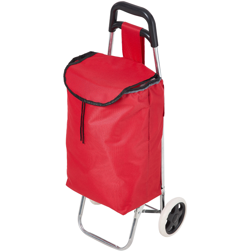 Living and Home Red Foldable Shopping Cart with 2 Wheels