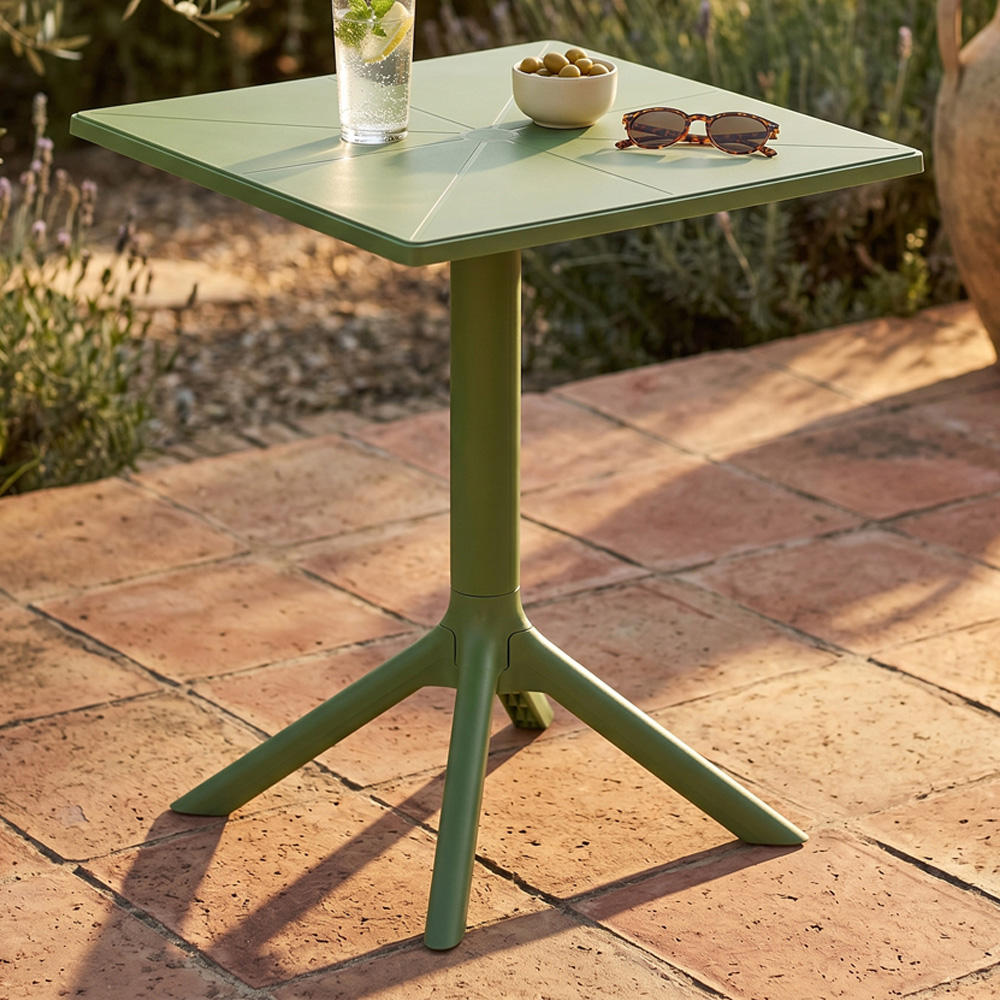 Core Products 2 Seater Moss Green Square Plastic Garden Bistro Table