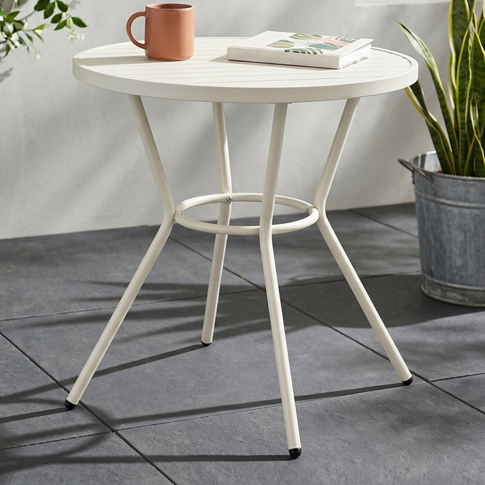 Core Products 2 Seater White Round Plastic Garden Bistro Table