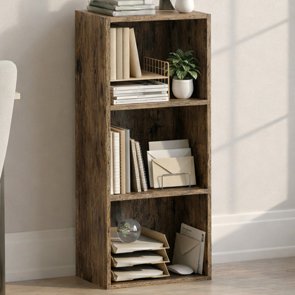 VIDA DESIGNS Oxford 3 Shelf Dark Wood Cube Bookcase
