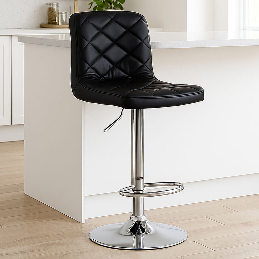 Premier Housewares Tara Black Faux Leather Bar Chair