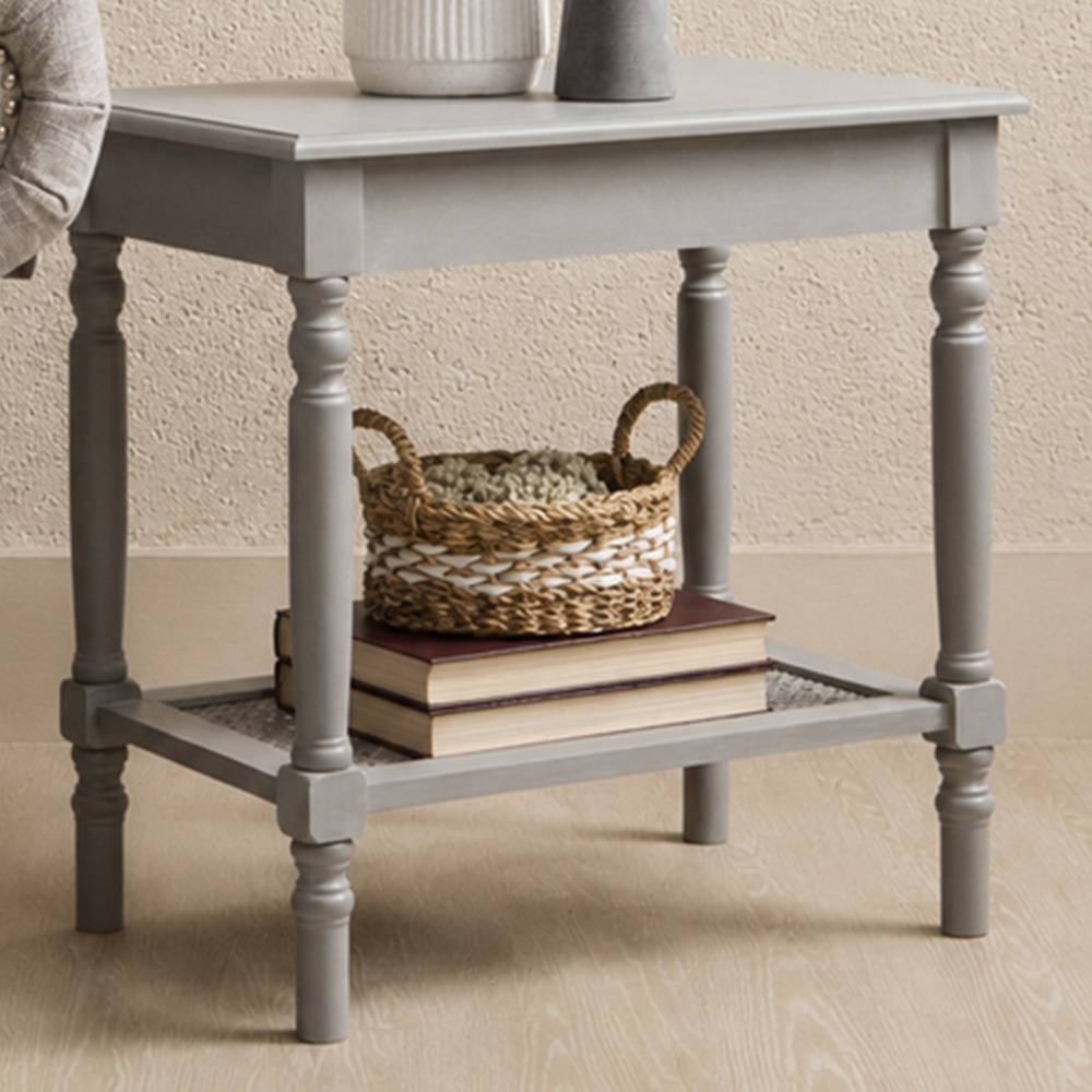 Slate Side Table - Size: 60 X 60 X 40Cm - Wilko Grey Premier Housewares