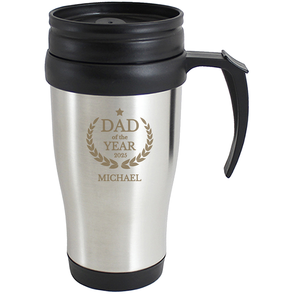 Personalised Memento Company Personalised Dad of The Year Travel Mug 400ml