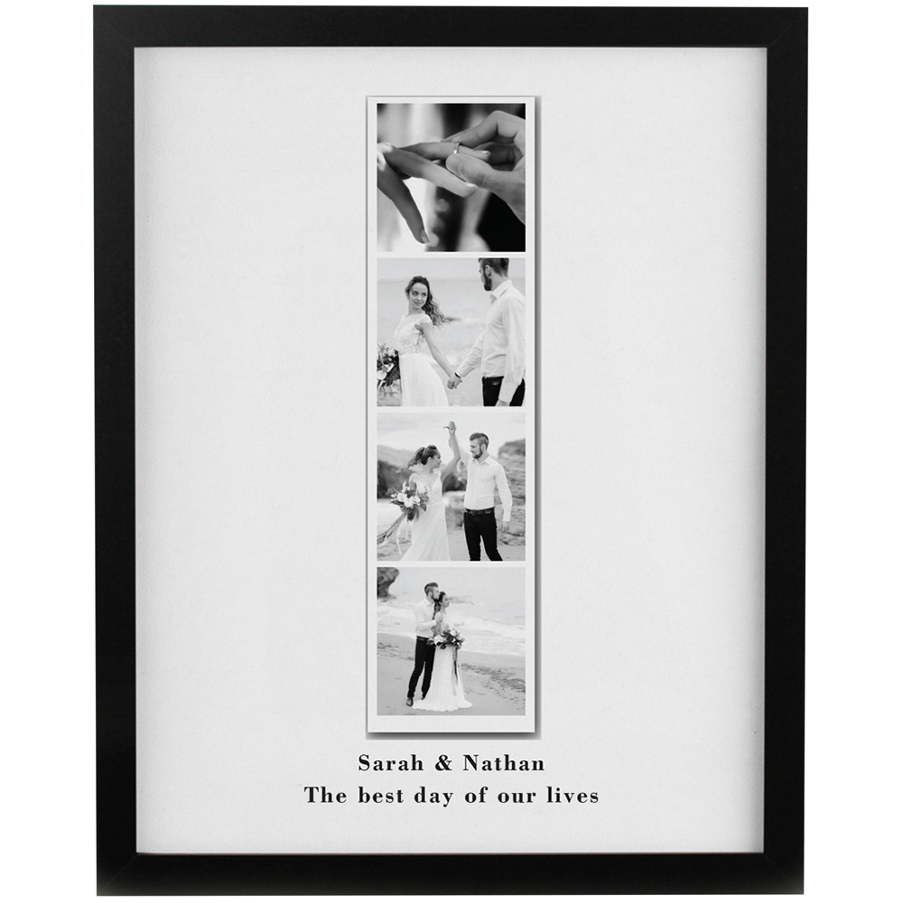Personalised Memento Company Personalised Photo Upload Strip Black Poster Frame 12 x 15 inch