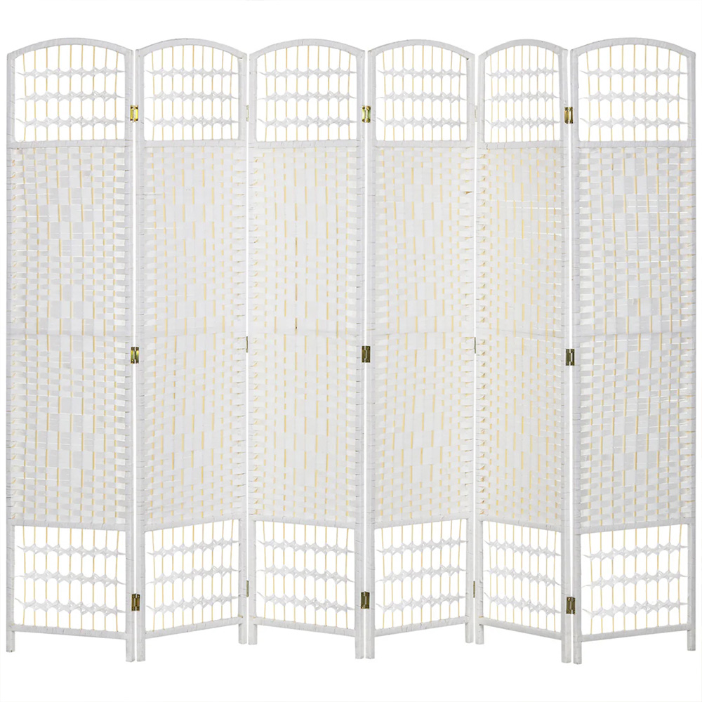HOMCOM 6 Panel White Folding Freestanding Privacy Screen