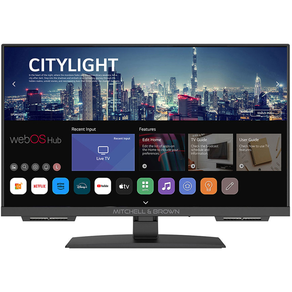 24 Inch Hd Ready 12V Webos Smart Tv With Built-In Dvd Black Mitchell & Brown